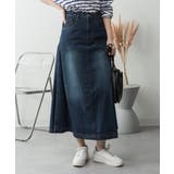 NAVY | サイドタックデニムスカート レディース 大きいサイズ | JungleJalopy