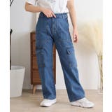 BLUE | 大きいサイズ レディース デニムカーゴパンツ | JungleJalopy