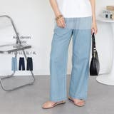 エアリーデニム ウエストゴムパンツ レディース 大きいサイズ | JungleJalopy | 詳細画像1 