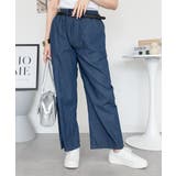 NAVY | エアリーデニム ウエストゴムパンツ レディース 大きいサイズ | JungleJalopy