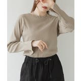 GRAY-BEIGE | 【M・L・LL・3L・4L】袖スリットプルオーバー レディース 大きいサイズ | JungleJalopy