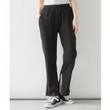 BLACK | 裾スリットストレートカットパンツ レディース 大きいサイズ | JungleJalopy