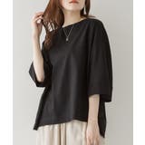 BLACK | 【M-L・LL-3L・4L-5L】ボートネック7分袖ドルマンTシャツ | JungleJalopy