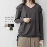 ショルダータックカットソー トップス Tシャツ | JungleJalopy | 詳細画像1