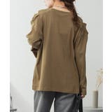 KHAKI | オープンショルダーロングスリーブTシャツ レディース 大きいサイズ | JungleJalopy