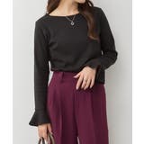 BLACK | 綿フライス袖口フレア長袖カットソー | JungleJalopy