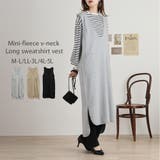 ミニ裏毛Vネックロングスウェットベスト 大きいサイズ レディース | JungleJalopy | 詳細画像2 