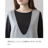 ミニ裏毛Vネックロングスウェットベスト 大きいサイズ レディース | JungleJalopy | 詳細画像3 