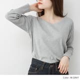 M-GRAY | 2×2リブVネックカットソー トップス Tシャツ | JungleJalopy