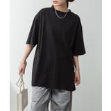 BLACK | オーバーサイズコットンパネルTシャツ レディース 大きいサイズ | JungleJalopy