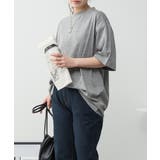 M-GRAY | オーバーサイズコットンパネルTシャツ レディース 大きいサイズ | JungleJalopy