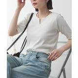 キーネックコットン5分袖トップ レディース 大きいサイズ | JungleJalopy | 詳細画像16