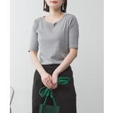 キーネックコットン5分袖トップ レディース 大きいサイズ | JungleJalopy | 詳細画像37