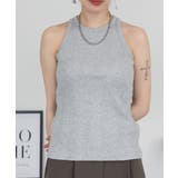 M-GRAY | ランダムリブ アメリカンスリーブタンクトップ レディース 大きいサイズ | JungleJalopy