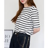 ボーダー5分袖トップス レディース 大きいサイズ | JungleJalopy | 詳細画像3