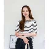 ボーダー5分袖トップス レディース 大きいサイズ | JungleJalopy | 詳細画像4