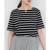 BLACK-OW | ボーダー5分袖トップス レディース 大きいサイズ | JungleJalopy