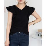 BLACK | フレアーフレンチスリーブTシャツ レディース 大きいサイズ | JungleJalopy