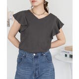 C-GRAY | フレアーフレンチスリーブTシャツ レディース 大きいサイズ | JungleJalopy