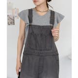 M-GRAY | フレアーフレンチスリーブTシャツ レディース 大きいサイズ | JungleJalopy