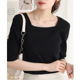 スクエアネック5分袖コットンリブTシャツ レディース 大きいサイズ | JungleJalopy | 詳細画像16 