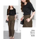 スクエアネック5分袖コットンリブTシャツ レディース 大きいサイズ | JungleJalopy | 詳細画像18 