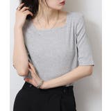 スクエアネック5分袖コットンリブTシャツ レディース 大きいサイズ | JungleJalopy | 詳細画像26 