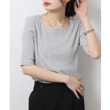 スクエアネック5分袖コットンリブTシャツ レディース 大きいサイズ | JungleJalopy | 詳細画像27 