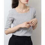 スクエアネック5分袖コットンリブTシャツ レディース 大きいサイズ | JungleJalopy | 詳細画像28 