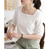 スクエアネック5分袖コットンリブTシャツ レディース 大きいサイズ | JungleJalopy | 詳細画像3 