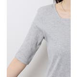 スクエアネック5分袖コットンリブTシャツ レディース 大きいサイズ | JungleJalopy | 詳細画像41 