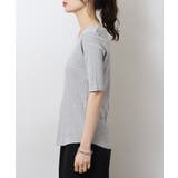 スクエアネック5分袖コットンリブTシャツ レディース 大きいサイズ | JungleJalopy | 詳細画像44 