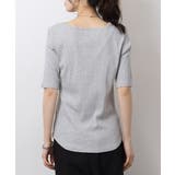 スクエアネック5分袖コットンリブTシャツ レディース 大きいサイズ | JungleJalopy | 詳細画像45 