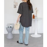 コットンワッフルロールアップハーフスリーブカットソー レディース 大きいサイズ | JungleJalopy | 詳細画像15