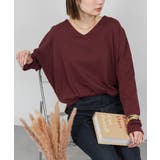 BURGUNDY | ドルマンスリーブVネックTシャツ レディース 大きいサイズ | JungleJalopy