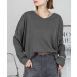 C-GRAY | ドルマンスリーブVネックTシャツ レディース 大きいサイズ | JungleJalopy