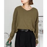 KHAKI | ドルマンスリーブVネックTシャツ レディース 大きいサイズ | JungleJalopy