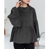 ペプラムギャザーブラウス風カットソー レディース 大きいサイズ | JungleJalopy | 詳細画像10