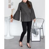 ペプラムギャザーブラウス風カットソー レディース 大きいサイズ | JungleJalopy | 詳細画像13