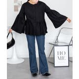 ペプラムギャザーブラウス風カットソー レディース 大きいサイズ | JungleJalopy | 詳細画像6