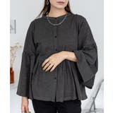 ペプラムギャザーブラウス風カットソー レディース 大きいサイズ | JungleJalopy | 詳細画像9