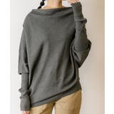 C-M-GRAY | 変形ボトルネックニット レディース 大きいサイズ | JungleJalopy