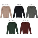 Vネックコットンリブニット 長袖 薄手 | JungleJalopy | 詳細画像23