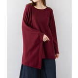 BURGUNDY | ポンチョ風ニットプルオーバー 大きいサイズ レディース | JungleJalopy