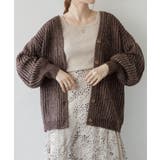 BROWN | モヘアライクカーディガン 大きいサイズ レディース | JungleJalopy