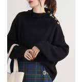 BLACK | バルキーサイドボタンハイネックセーター 冬 レディース | JungleJalopy