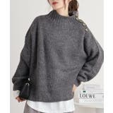 C-GRAY | バルキーサイドボタンハイネックセーター 冬 レディース | JungleJalopy
