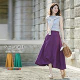 スカート スエードフレアスカート ロングスカート | karei | 詳細画像1 