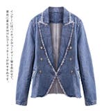デニムジャケット レディース ノーカラー | karei | 詳細画像3