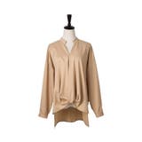 ベージュ | キーネックブラウス シャツ 個性 | karei